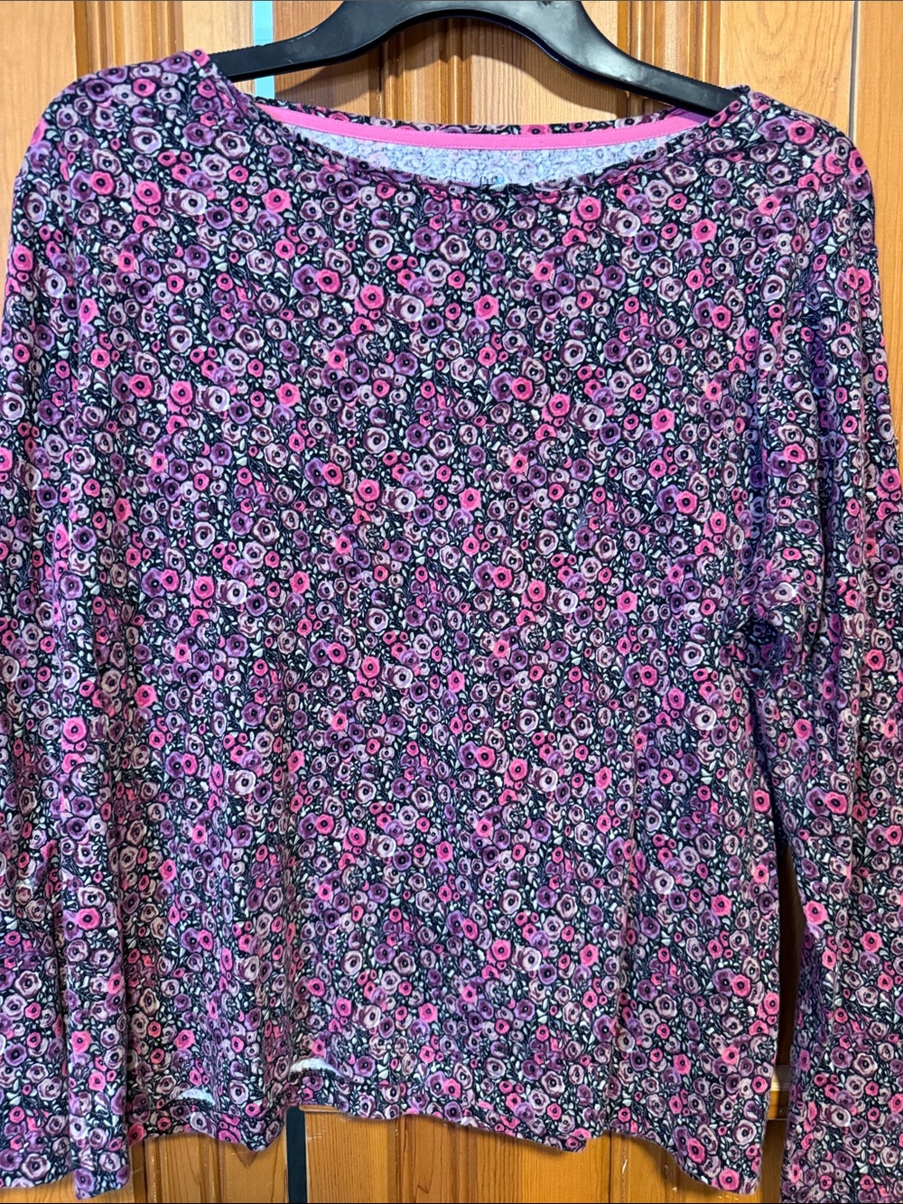 croft & barrow Pink and Purple Floral Long-Sleeve Top